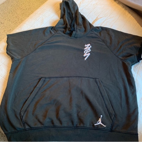 Nike Men's Olive Short Sleeve Hoodie zion xxl - Picture 3 of 5